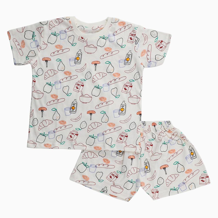 Boys' Night Suit, Beige, large image number null