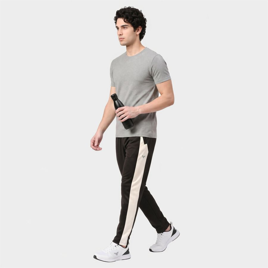 Men's Olive Regular Fit Side-Striped Track Pants, Olive, large