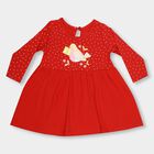 Infants' Eggshell White Cotton Everyday Frock, Red, small image number null