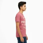 Boys Muted Rose Pink Round Neck Casual Half Sleeve T-Shirt, गुलाबी, small image number null
