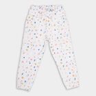 Girls' 100% Cotton Trousers , Off White, small image number null