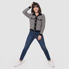 Women Black Collared Button-Front Cardigan, Black, small