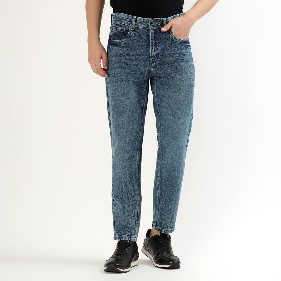 Men's Medium Wash Blue Slim Fit Jeans, Dark Blue, large