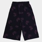 Girls' Navy Blue Regular Fit Floral Capri, नेवी ब्लू, small