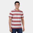 Men's Pink Round Neck Casual T-Shirt, Light Pink, small