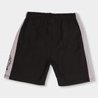 Boys' Jet Black Elastic Waist Cut And Sew Bermuda Shorts, Black, small image number null