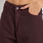 Ladies' Cotton Jeans, मरून, small image number null