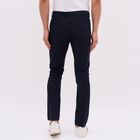 Men's 100% Cotton Slim Fit Casual Trousers, Navy Blue, small image number null