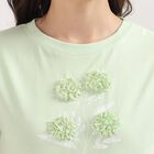 Ladies' 100% Cotton Round Neck T-Shirt, निऑन ग्रीन, small image number null