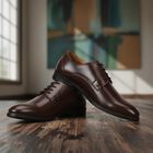 Men's Brown Lace-Up Derby Formal Shoes, Brown, small