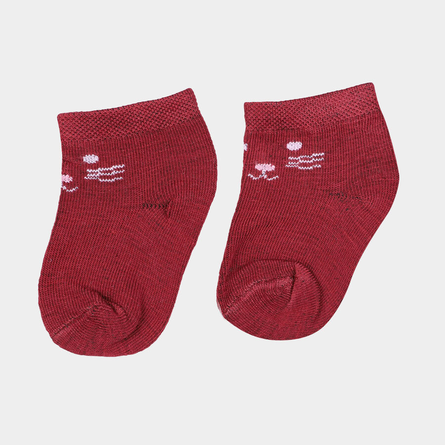 Girls Ankle Length Socks, Pink, large image number null