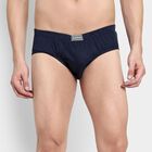 Men's 100% Cotton Briefs, नेवी ब्लू, small