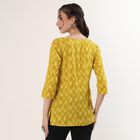 Women's Yellow Notch Neck Floral Printed Kurti, Yellow, small
