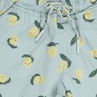 Boys' Light Blue Printed Elastic Waist Bermuda Shorts, Light Green, small image number null