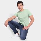Men's Round Neck Half Sleeves T-Shirt, Light Green, small image number null