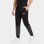 Men's Black Jogger Fit Panelled Track Pants, काला, small