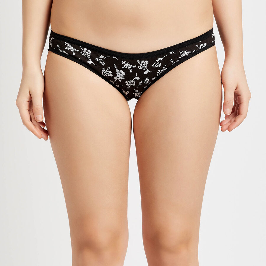 Cotton Printed Panty, Black, large image number null