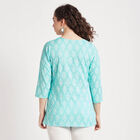 All Over Print Straight Kurti, Light Blue, small image number null