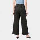 Women's Dark Grey Wide Leg Solid Trousers, गहरा ग्रे, small
