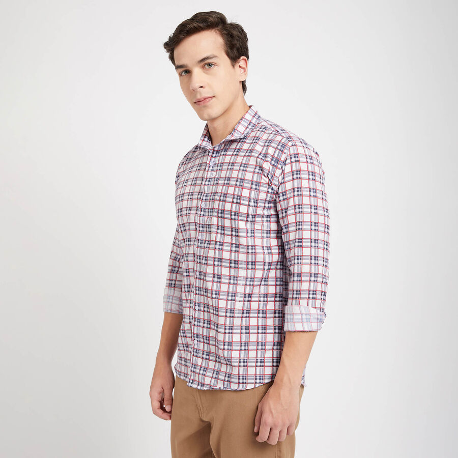 Checks Casual Shirt, White, large image number null