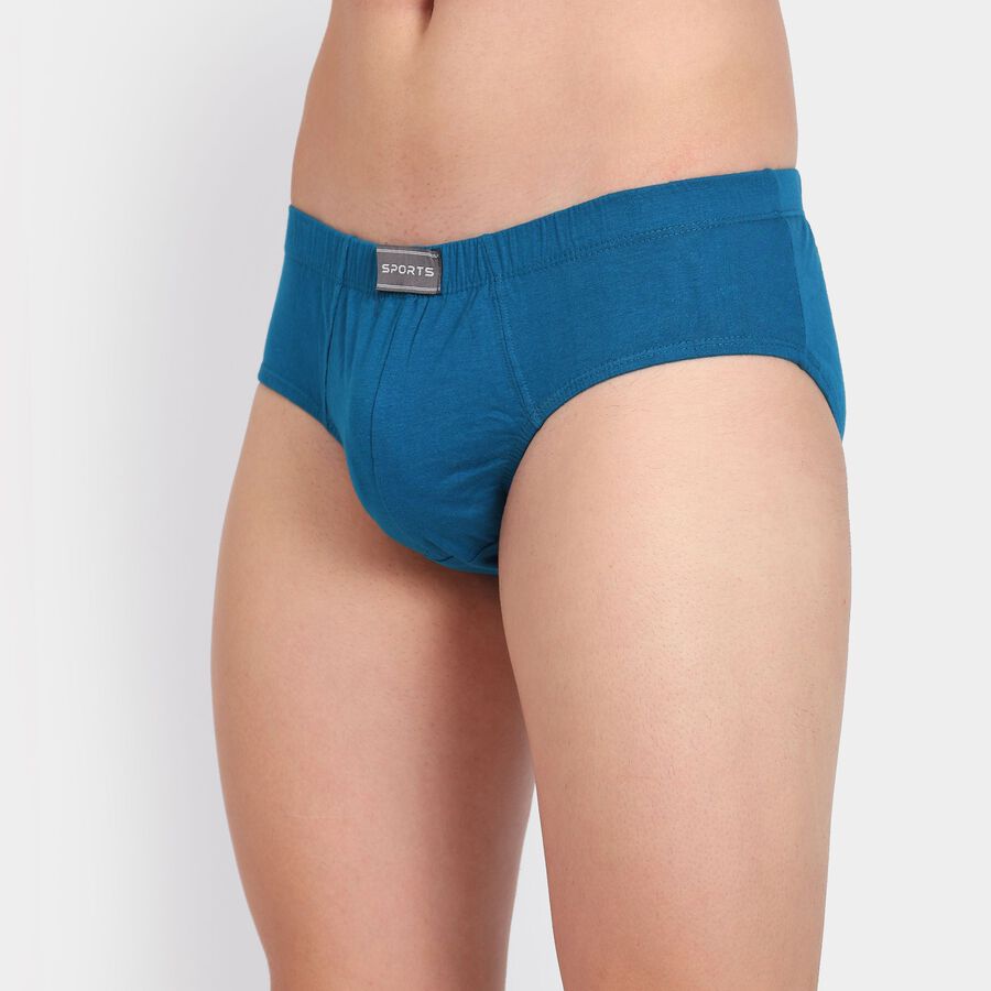 Men's 100% Cotton Briefs, Teal Blue, large image number null