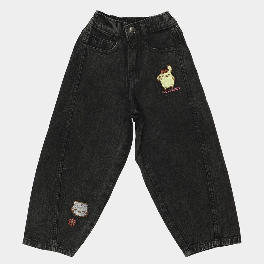 Girls' Jeans, Black, large