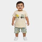 Infants' Light Green 100% Cotton Crew Neck Graphic Print Baba Suit, Light Green, small