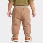 Infants Beige Regular Fit Jogger Trousers, गहरा पीला, small