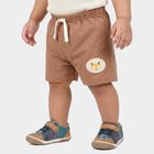 Infants' Brown Regular Fit Printed Half Pant, भूरा, small