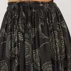 Women's Jet Black Printed Flared Ethnic Maxi Skirt, Light Grey, small image number null