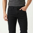 Men's Dark Grey Slim Fit Solid Jeans, Dark Grey, small