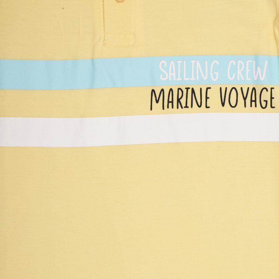 Boys' 100% Cotton Half Sleeves T-Shirt , Yellow, large image number null