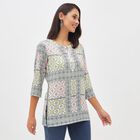 Women's Ivory Round Neck Printed Kurti, Off White, small image number null