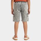 Boys Grey Regular Fit Cargo Bermuda Shorts, हल्का ग्रे, small