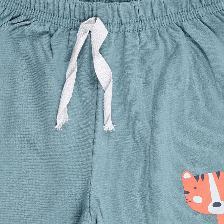 Infants' 100% Cotton Half Pant, Teal Blue, large image number null