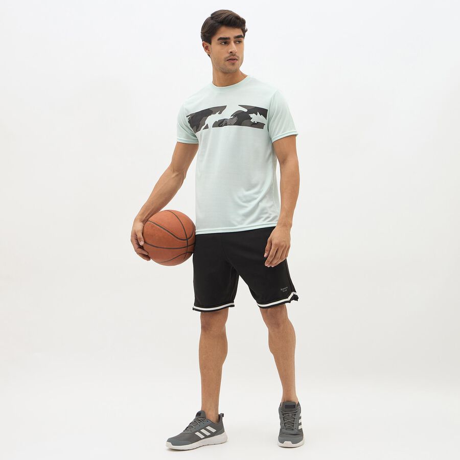 Men's Light Mint Green Crew Neck Graphic T-Shirt, हल्का हरा, large image number null