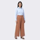 Women's Rust Wide Leg Pleated Trousers, Rust, small