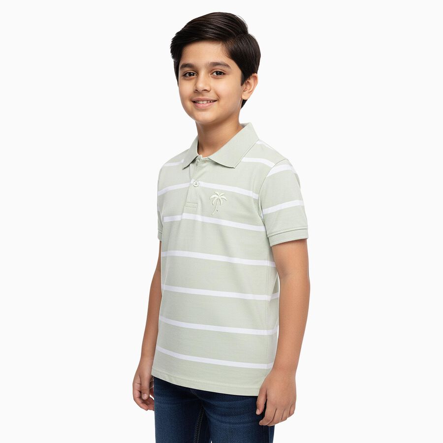 Boys' Half Sleeves T-Shirt, हल्का हरा, large image number null
