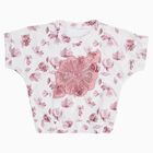 Girls Off White Round Neck Casual T-Shirt, Off White, small