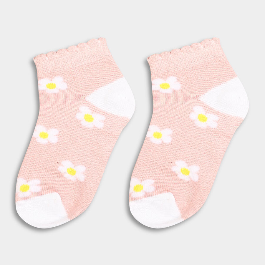 Girl's Socks (Pack of 2), Peach, large
