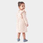 Infants' Beige Fit and Flare Floral Printed Frock, Beige, small