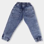 Boys' Stonewashed Blue Slim Fit Jogger Jeans, मध्यम नीला, small image number null
