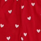 Girls' Fuchsia Regular Fit Heart Printed Elastic Waist Capri, Fuchsia, small