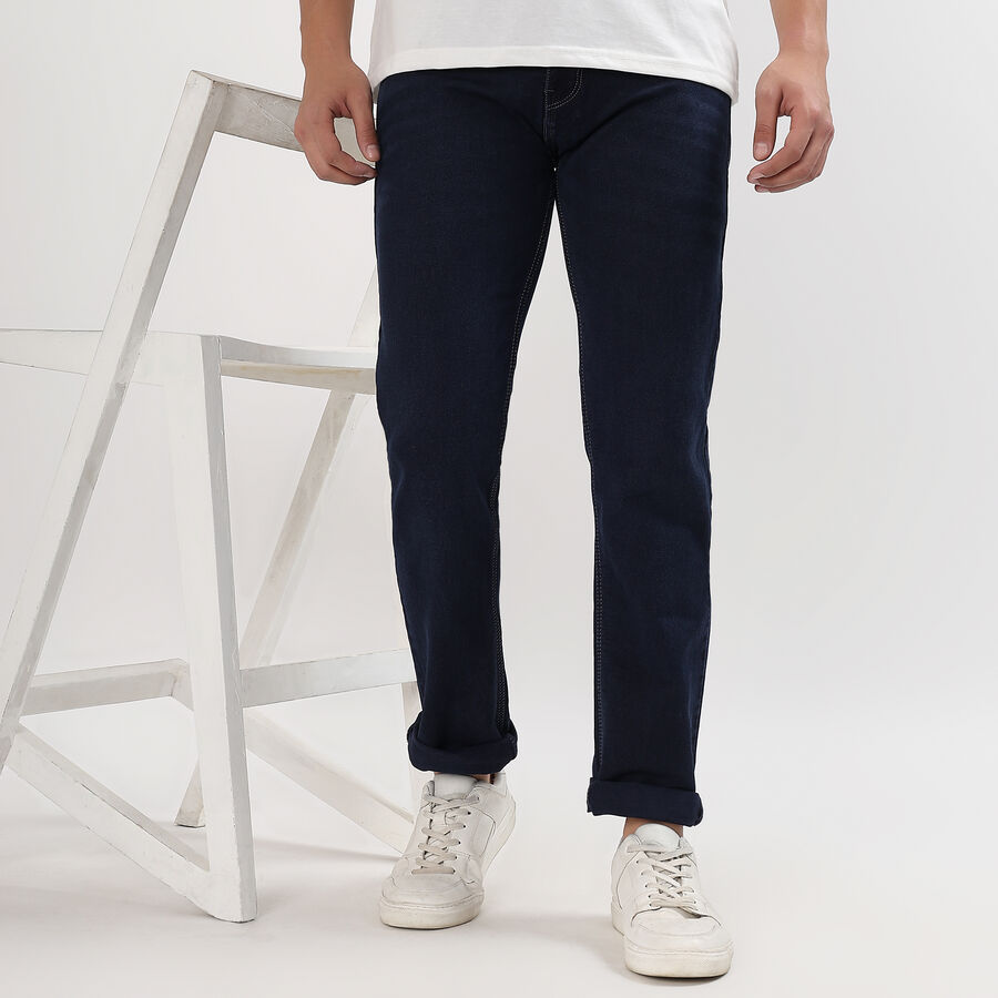 Men's Slim Fit Jeans , गहरा नीला, large image number null
