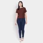 Ladies'  Crop  Top, Brown, small