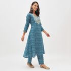 Women's Rich Teal Embroidered Ethnic Set, Teal Blue, small image number null