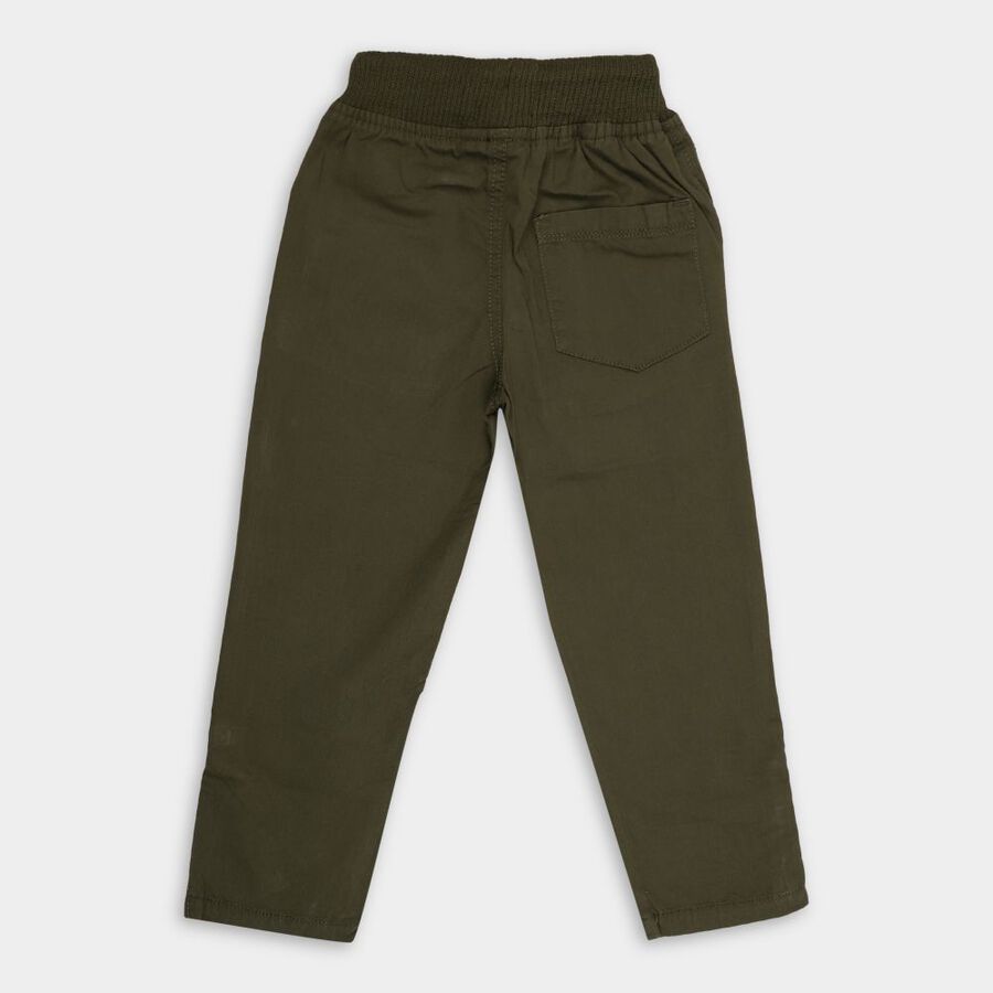 Boys' Cotton Trousers, Dark Green, large image number null