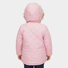 Girls Light Pink Hooded Casual Jacket, Pink, small image number null