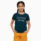 Girls' T-Shirt, गहरा हरा, small image number null