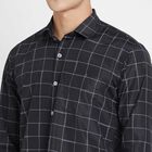 Checks Slim Fit Casual Shirt, Black, small image number null